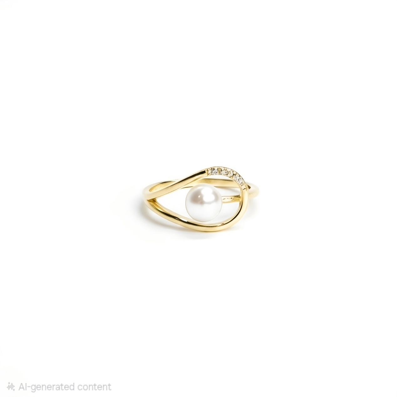 Teardrop Pearl Gold Adjustable Ring